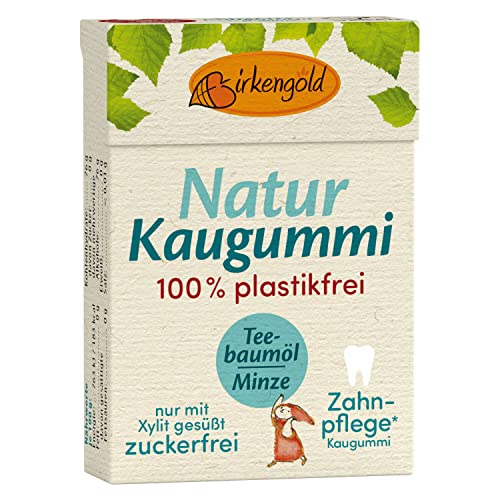 Birkengold - Kaugummi mit natürlicher Kaumasse Teebaumöl - Minze 20 Stk. - 28 g von Birkengold