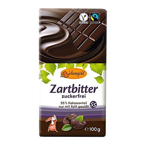 Birkengold - Zartbitter Schokolade - 100 g - 12er Pack von Birkengold