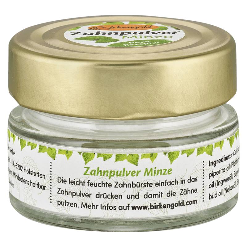 Zahnpulver Minze im Glas, 30 gr von Birkengold