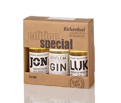 BIRKENHOF Brennerei | Tasting-Set Edition: "Special handcrafted 02" - JON Rum, LUK Vintage Korn, Gentle66 Gin | (3 x 0,05l ) von Birkenhof Brennerei