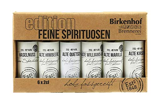 BIRKENHOF Brennerei -Tasting-Set Edition:" Feine Spirituosen" - Alte Sorten im Holzfass gereift | 6 x 0,02l von Birkenhof