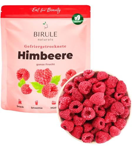 BIRULE naturals Gefriergetrocknete Himbeeren 600g (3x200g) | 100% Naturprodukt ohne Zusätze | Trockenfrüchte gefriergetrocknet | Getrocknete Himbeere als ganze Frucht | für Müsli, Smoothies, Shakes von Birule naturals
