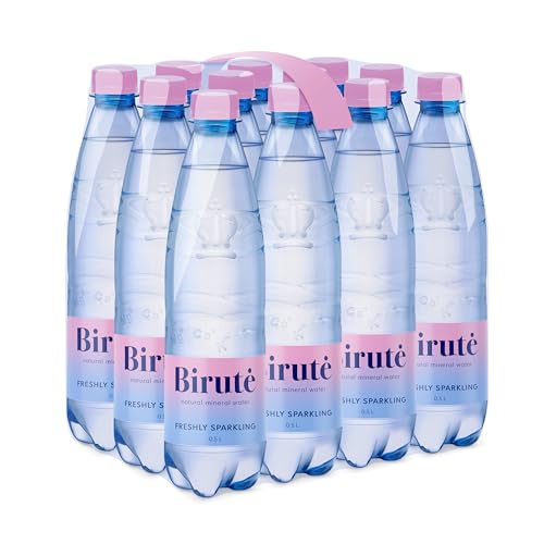 BIRUTE Natürliches Mineralwasser mit Kohlensäure 500 ml (12er Pack) Für maximale Hydratation, Reich an Essenziellen Mineralien wie Calcium, Magnesium, Perfekt Ausgewogene Natürliche Elektrolyte von Birutė