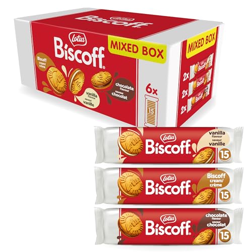 Lotus Biscoff | Doppelkeks Variety Pack | 3 Sorten | 2 Packungen pro Sorte | 15 Doppelkekse pro Packung | Zutaten natürlichen Ursprungs | Ohne Farbstoffe | 6 x 150g | 900g Lotus Biscoff | Doppelkeks Variety Pack | 3 Sorten | 2 Packungen pro Sorte | 15 Doppelkekse pro Packung | Zutaten natürlichen Ursprungs | Ohne Farbstoffe | 6 x 150g | 900g von Biscoff