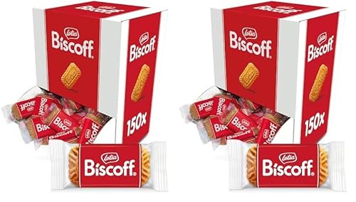 Lotus Biscoff | Karamellisierter Keks| 150 Einzeln Verpackte Kekse | Nur Natürliche Inhaltsstoffe | Vegan | 150x1 | 938g (Packung mit 2) von Biscoff