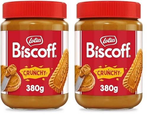 Lotus Biscoff | Süßer Brotaufstrich | Knusprig | Karamellisierter Keksgeschmack | Vegan | Nussfrei | Kein Zusatz von Aromen oder Farbstoffen | PET Glas | 380g (Packung mit 2) von Biscoff