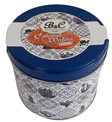 Buiscuits & Cookies Caramel Wafers 260g In Schmuckdose mit Delfter Motiven von Biscuits & Cookies