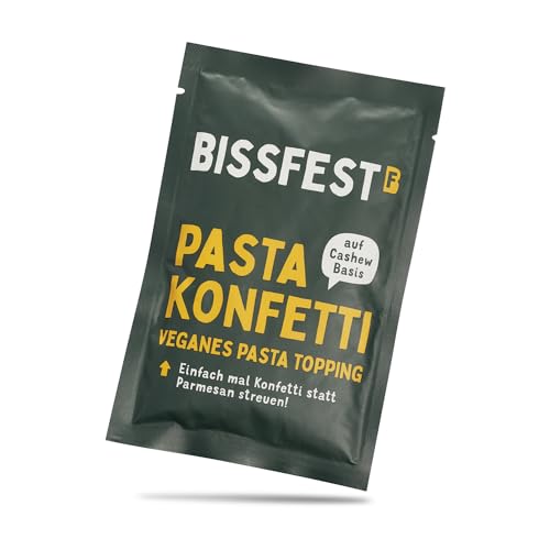 Bissfest Veganer Parmesan 3x70g - Vegane Streukäse Alternative auf hochwertiger Cashewbasis - Glutenfrei & Frei von Zusatzstoffen und künstlichen Aromen von Bissfest