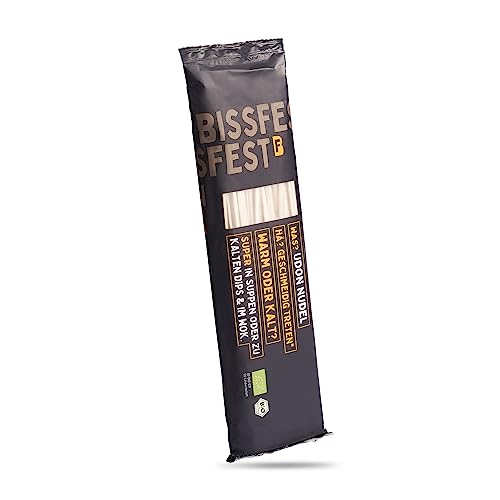 bissfest BIO Udon Nudeln 250 g - Extra teigige asiatische Nudeln für japanische Suppen oder Wok Gerichte - Vegan bissfest BIO Udon Nudeln 250 g - Extra teigige asiatische Nudeln für japanische Suppen oder Wok Gerichte - Vegan von Bissfest