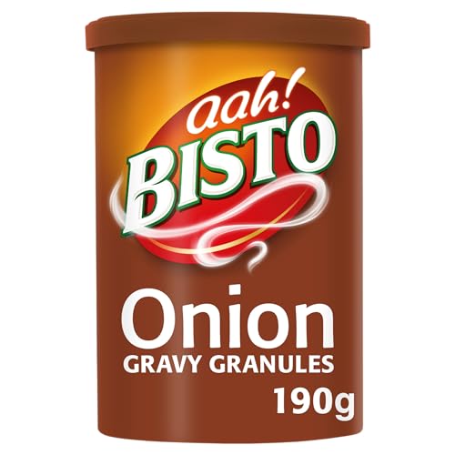 Bisto Flavoursome & Delicious Vegetarisches Zwiebelsoßen-Granulat für herzhafte Familienmahlzeiten, 190 g Trommel (1 Stück) von Bisto