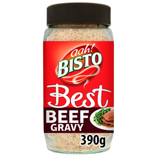Bisto Best Beef Gravy Granulate aus echtem Fleischsaft, 390 g Dose (1 Packung) (Verpackung kann variieren) von Bisto
