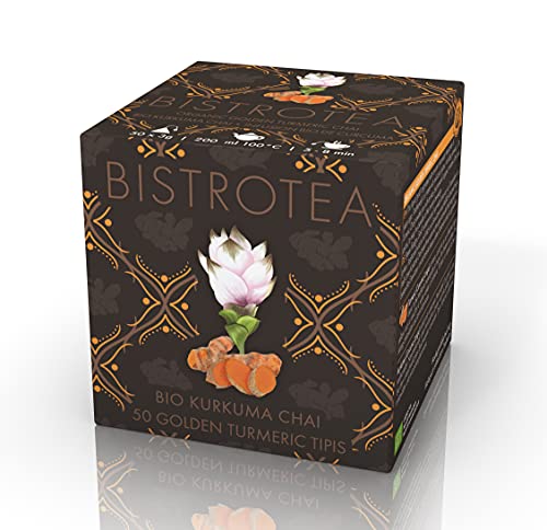 Bistrotea Tipi® Turmeric (Kurkuma) Chai BIO | Schwarztee | 50 Tee Pyramiden x 3 g = 150g von Bistrotea