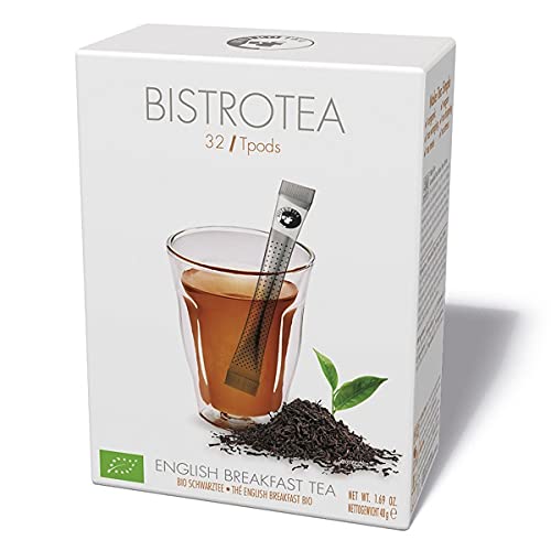 Bistrotea TPods 32 Teesticks BIO|English Breakfast|einzeln in Aromaschutzkuverts verpackt|4er Pack je 32 pro Sorte=128 Sticks von Bistrotea