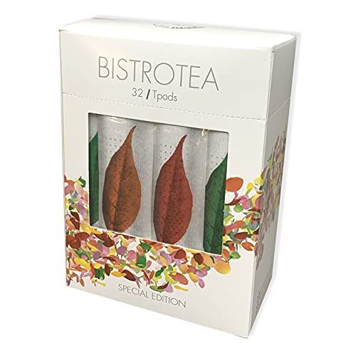 Bistrotea TPods 32 Teesticks FAVORITE Collection BIO|8 Teesorten aus Ceylon einzeln in Aromaschutzkuverts verpackt|4er Pack=128 Sticks (Favorite Collection BIO) von Bistrotea
