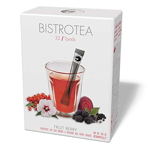 Bistrotea TPods 32 Teesticks BIO|Fruit Berry|einzeln in Aromaschutzkuverts verpackt|4er Pack je 32 pro Sorte=128 Sticks von Bistrotea