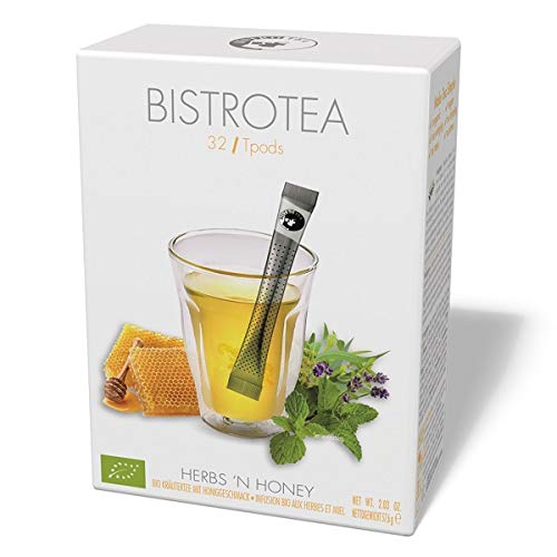Bistrotea TPods 32 Teesticks BIO|Herbs’n Honey|einzeln in Aromaschutzkuverts verpackt|4er Pack je 32 pro Sorte=128 Sticks von Bistrotea