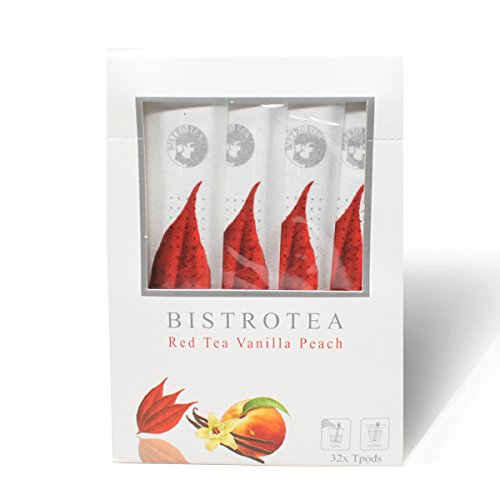 Bistrotea TPods 32 Teesticks BIO|Vanilla Peach|einzeln in Aromaschutzkuverts verpackt|4er Pack je 32 pro Sorte=128 Sticks von Bistrotea