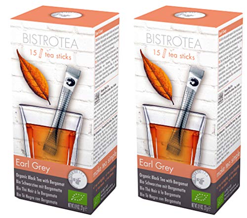 Bistrotea Tee Sticks Bio Schwarztee Earl Grey | 2er Pack | 30 Teesticks x 1,8g = 54 g von Bistrotea