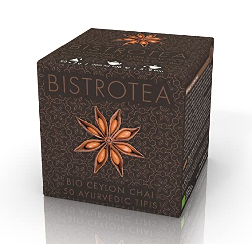 Bistrotea Tipi® Ceylon Chai BIO | Schwarztee | 50 Tee Pyramiden x 3 g = 150g | einzeln verpackt von Bistrotea