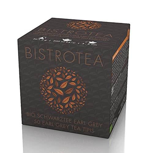 Bistrotea Tipi® Earl Grey BIO | Schwarztee | 50 Tee Pyramiden x 2 g = 100g | einzeln verpackt von Bistrotea