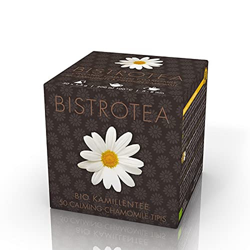 Bistrotea Tipi® Kamille BIO | Kräutertee| 50 Tee Pyramiden x 1,5 g = 75g |einzeln verpackt von Bistrotea