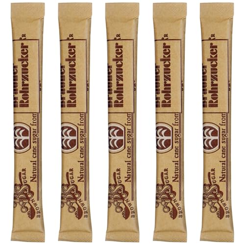 Zuckersticks FIVE O´CLOCK 500 Sticks befüllt mit 4g braunem ROHRZUCKER von Bistrozucker