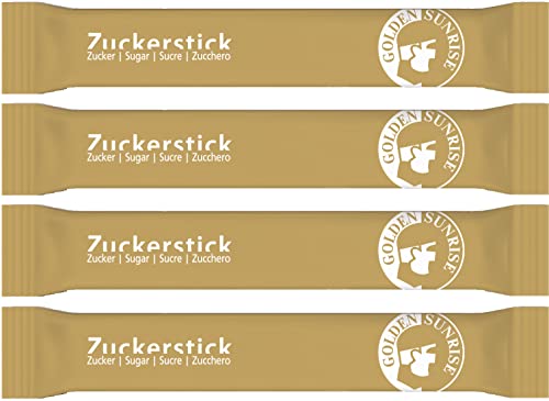 Zuckersticks Golden Sunrise 1000 x 4g | edles goldenes Design | einzeln elegant verpackt | Nachhaltige Verpackung | Natürlich nachhaltiger Markenzucker aus deutschem Zuckerrübenanbau Zuckersticks Golden Sunrise 1000 x 4g | edles goldenes Design | einzeln elegant verpackt | Nachhaltige Verpackung | Natürlich nachhaltiger Markenzucker aus deutschem Zuckerrübenanbau von Bistrozucker