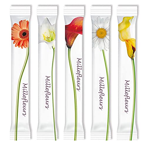 Zuckersticks Millefleurs 1000 x 4g Feinzucker | Nachhaltige Verpackung | Natürlich nachhaltiger Markenzucker aus deutschem Zuckerrübenanbau von Bistrozucker