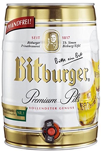 4x Bitburger Premium Pils 5 Liter Partyfass 4,8% Vol. 4x Bitburger Premium Pils 5 Liter Partyfass 4,8% Vol. von Bitburger
