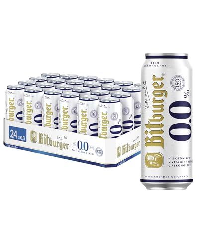 BITBURGER® 0,0% Pils Alkoholfrei | Dosen-Bier (24x 0,5l) | Hopfenbetonter Pilsgenuss | Aus Besten Hopfensorten | Nach Deutschem Reinheitsgebot Gebraut von Bitburger