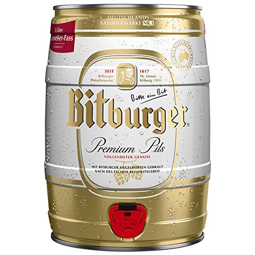Bitburger Pils Fass, 2er Pack, (2 x 5 Liter) von Bitburger
