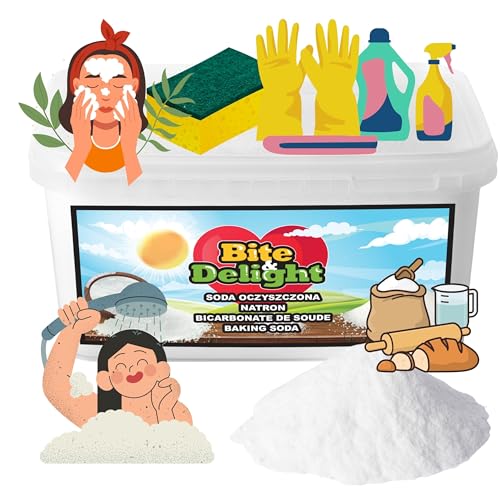 Bite & Delight Backnatron - Natron Pulver - Baking Soda & Backnatron - Deutsche Abfüllung - Lebensmittelqualität - Vielseitig für Backen & Haushalt - Backpulver Großpackung - 5000 ml 7kg von Bite & Delight