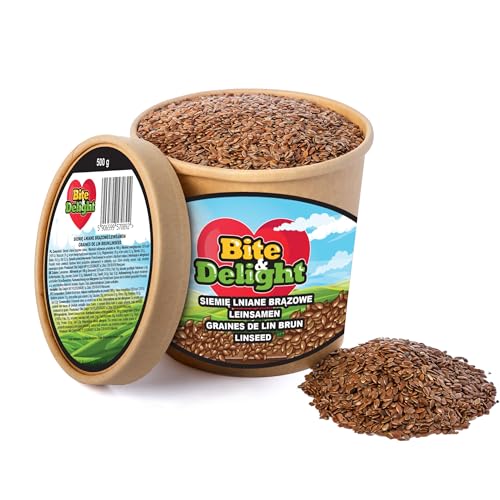 Bite & Delight Brauner Leinsamen - Omega-3 Power für Ihre Ernährung - Glutenfrei - Sojafrei - Ganze Samen ohne Zusätze - Reich an Mineralien und Ballaststoffen - Vielseitig in Küche - 750 ml Bite & Delight Brauner Leinsamen - Omega-3 Power für Ihre Ernährung - Glutenfrei - Sojafrei - Ganze Samen ohne Zusätze - Reich an Mineralien und Ballaststoffen - Vielseitig in Küche - 750 ml von Bite & Delight