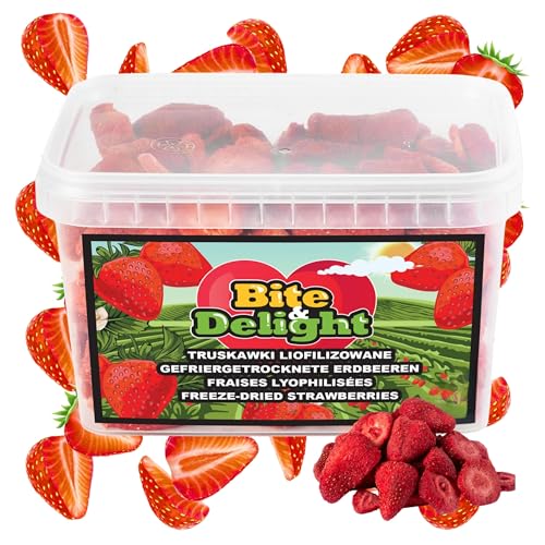 Bite & Delight Erdbeeren Gefriergetrocknet - Schonend Gefriergetrocknete Erdbeeren in Scheiben - Frei von Zusatzstoffen - Getrocknete Erdbeeren - Getrocknete Früchte - Pure Frucht - 1000 ml 75g Bite & Delight Erdbeeren Gefriergetrocknet - Schonend Gefriergetrocknete Erdbeeren in Scheiben - Frei von Zusatzstoffen - Getrocknete Erdbeeren - Getrocknete Früchte - Pure Frucht - 1000 ml 75g von Bite & Delight