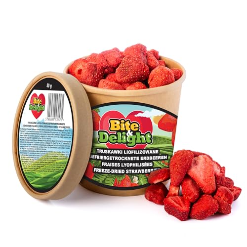 Bite & Delight Erdbeeren Gefriergetrocknet - Schonend Gefriergetrocknete Erdbeeren in Scheiben - Frei von Zusatzstoffen - Getrocknete Erdbeeren - Getrocknete Früchte - Pure Frucht - 750 ml Bite & Delight Erdbeeren Gefriergetrocknet - Schonend Gefriergetrocknete Erdbeeren in Scheiben - Frei von Zusatzstoffen - Getrocknete Erdbeeren - Getrocknete Früchte - Pure Frucht - 750 ml von Bite & Delight
