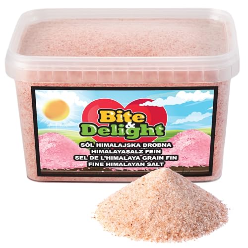 Bite & Delight Feines Himalaya Salz - Reich an Mineralien - Unraffiniert - Ohne Konservierungsstoffe - Natursalz - Für Feinschmecker - 100% Veganes Speisesalz - Steinsalz - Salzgebirge - 1,5kg von Bite & Delight