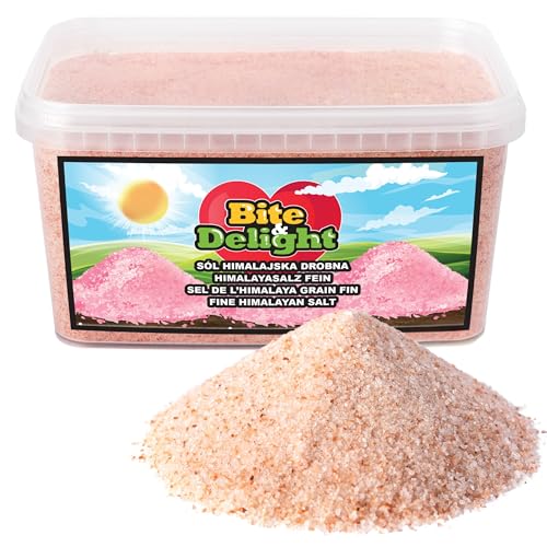 Bite & Delight Feines Himalaya Salz - Reich an Mineralien - Unraffiniert - Ohne Konservierungsstoffe - Natursalz - Für Feinschmecker - 100% Veganes Speisesalz - Steinsalz - Salzgebirge - 3kg von Bite & Delight