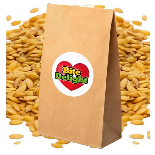 Bite & Delight Goldener Leinsamen - Omega-3 Power für Ihre Ernährung - Glutenfrei - Sojafrei - Ganze Samen ohne Zusätze - Reich an Mineralien und Ballaststoffen - Vielseitig in Küche - 25 kg von Bite & Delight