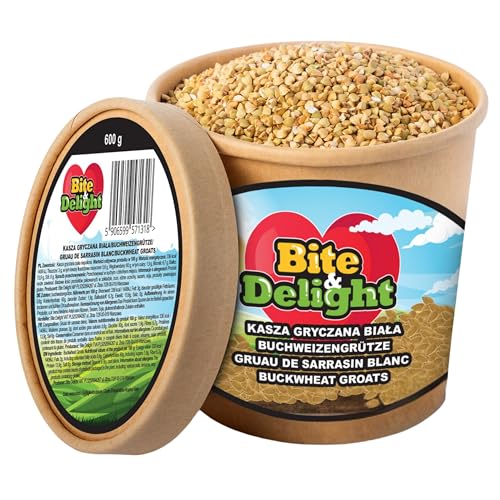 Bite & Delight Weiße Buchweizengrütze - Roh, Nicht wärmebehandelt, Alle Nährstoffe - Köstlicher Geschmack - Quelle für Eiweiß und komplexe Kohlenhydrate - Passt zu vielen Gerichten - 750 ml Bite & Delight Weiße Buchweizengrütze - Roh, Nicht wärmebehandelt, Alle Nährstoffe - Köstlicher Geschmack - Quelle für Eiweiß und komplexe Kohlenhydrate - Passt zu vielen Gerichten - 750 ml von Bite & Delight