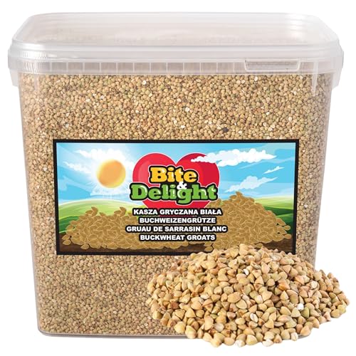 Bite & Delight Weiße Buchweizengrütze - Roh, Nicht wärmebehandelt, Alle Nährstoffe - Köstlicher Geschmack - Quelle für Eiweiß und komplexe Kohlenhydrate - Passt zu vielen Gerichten - 8kg Bite & Delight Weiße Buchweizengrütze - Roh, Nicht wärmebehandelt, Alle Nährstoffe - Köstlicher Geschmack - Quelle für Eiweiß und komplexe Kohlenhydrate - Passt zu vielen Gerichten - 8kg von Bite & Delight