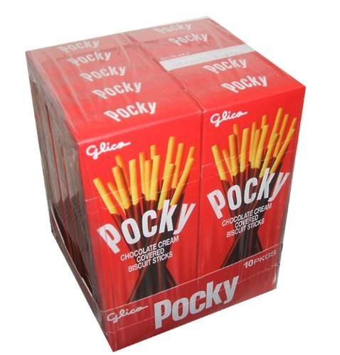 Glico Pocky Chocolate Cream zogene Keks-Sticks 47g. (Packung mit 10 Boxen) von Bites of Asia