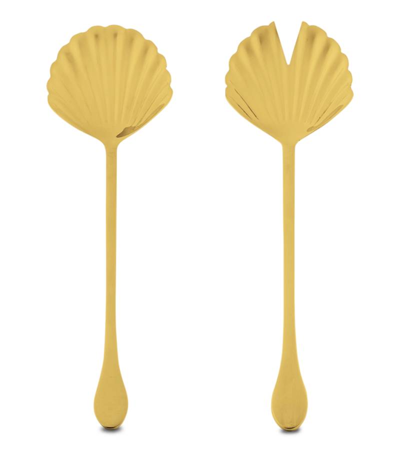 Salatbesteck Muschel Gold Bitossi von Bitossi Ceramiche srl