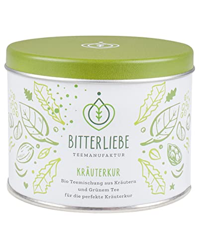 BitterLiebe® Teemanufaktur Kräuterkur Bio Kräutertee lose 50g mit der Kraft der Bitterstoffe I Bitterkräuter, Grüner Tee, Hagebutte uvm. I ca. 35 Tassen (50g) von Bitterliebe