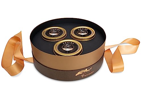 Kaviar Top Selection + Royal Selection + Baeri Classic (3x30 gr) + GESCHENKBOX TRIO KAVIARE 30G von Black Almas