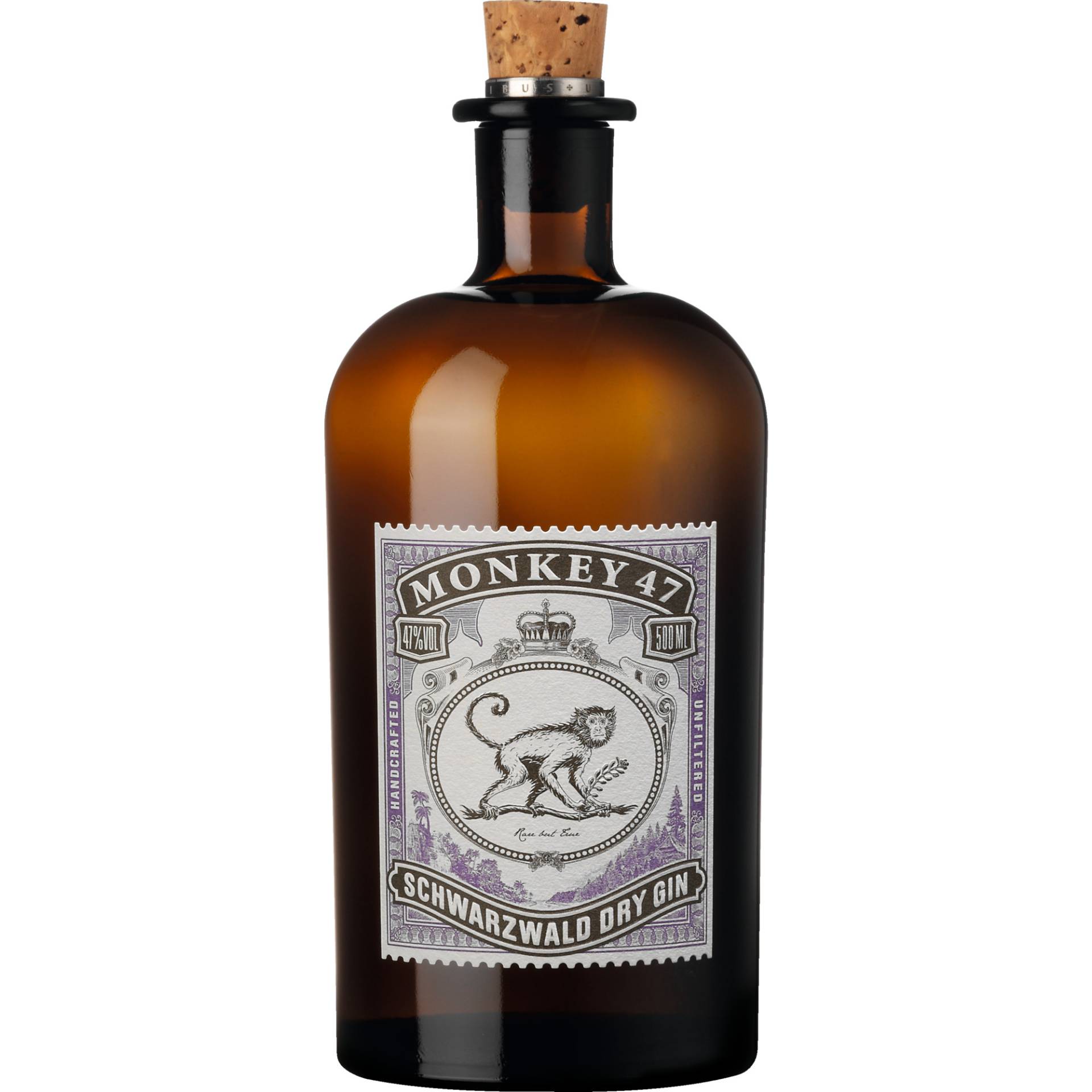Monkey 47 Schwarzwald Dry Gin, 0,5 L, 47% Vol., Spirituosen von Black Forest Distillers, Äusserer Vogelsberg 7, D - 72290 Lossburg