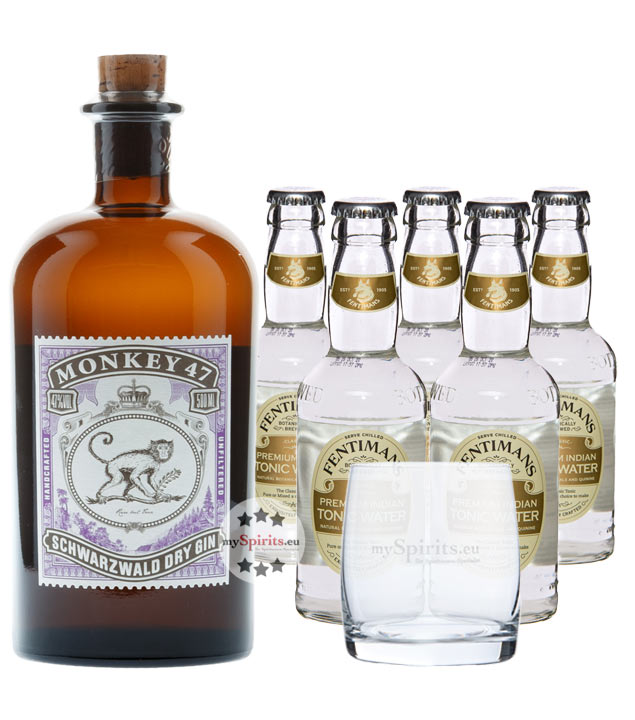 Monkey 47 Dry Gin & Fentimans Tonic Set (47 % Vol., 1,5 Liter) von Black Forest Distillers
