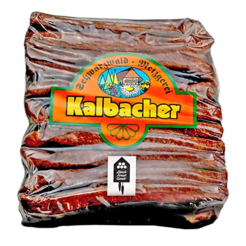 Schwarzwälder Landjäger - 10 Paar - Kalbacher Rohwürste - Hoher Anteil mageres Rindfleisch - Atmosphärenpackung - Hergestellt im Schwarzwald von Black Forest Goods