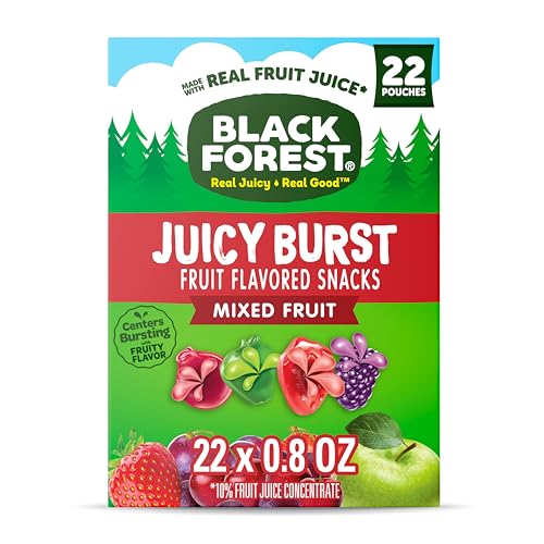 Black Forest, Juicy Burst, Snacks mit Fruchtgeschmack, gemischte Fruchtaromen, eine saftige Explosion natürlicher Aromen, hergestellt mit echtem Fruchtsaft, 22 ml Black Forest, Juicy Burst, Snacks mit Fruchtgeschmack, gemischte Fruchtaromen, eine saftige Explosion natürlicher Aromen, hergestellt mit echtem Fruchtsaft, 22 ml von Black Forest