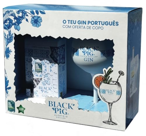 Europas meist prämierter Gin! Black Pig Premium Gin - Costa Alentejana mit Aromen von Wacholder & Zitronen aus Portugal Alentejo (Box Costa Alentejana) von Black Pig