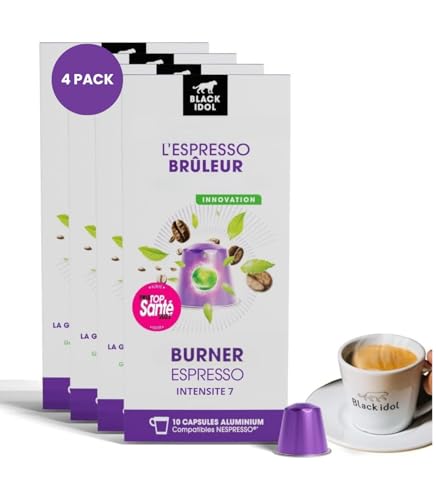 SUPER-ANTIOXIDANT-KAFFEE – ANTI-AGING BLACK IDOL – 40 KAPSELN kompatibel mit NESPRESSO* ORIGINAL – Kaffee angereichert mit natürlichen antioxidativen Polyphenolen von Black idol